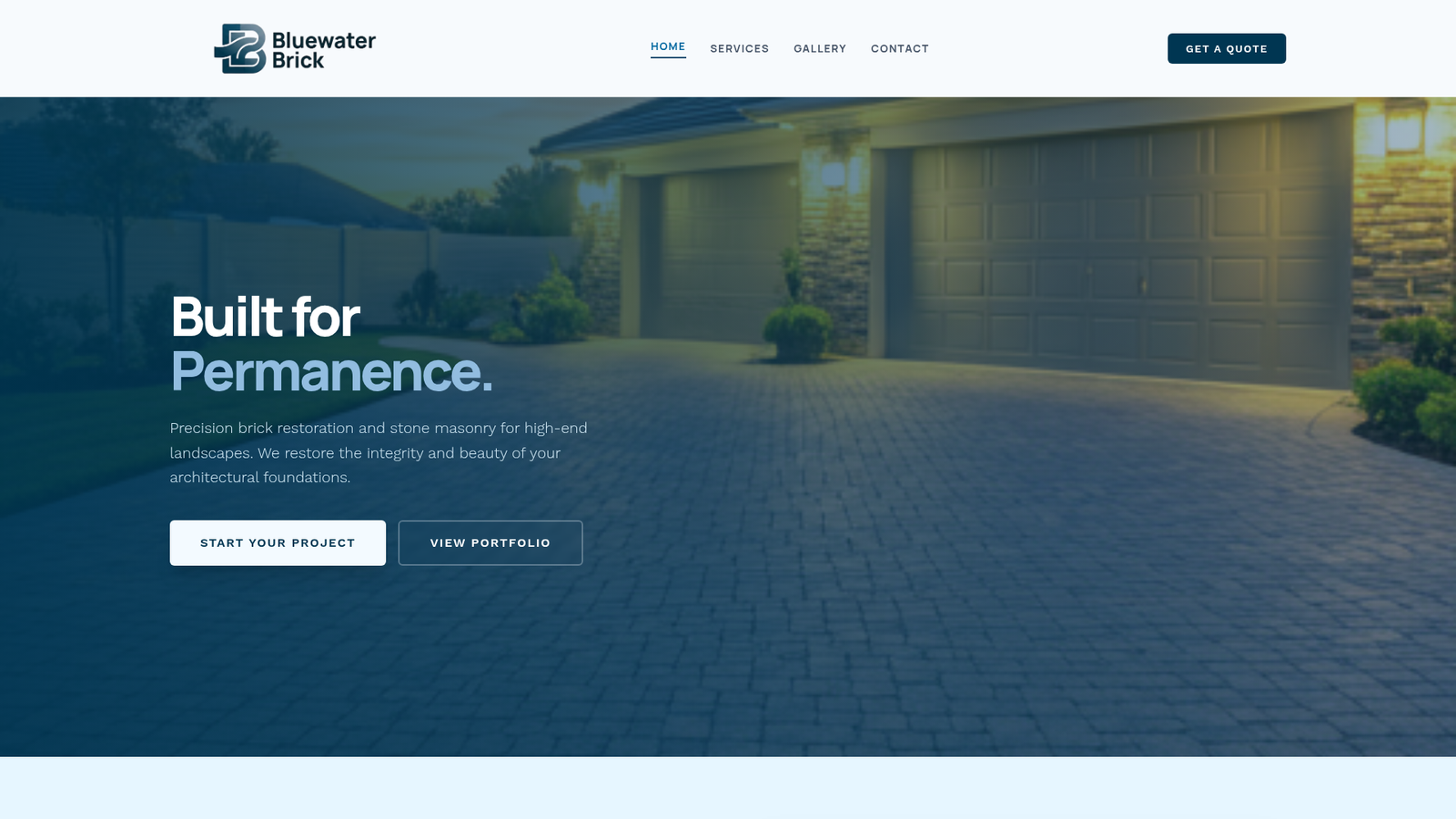 Bluewater Brick website screenshot