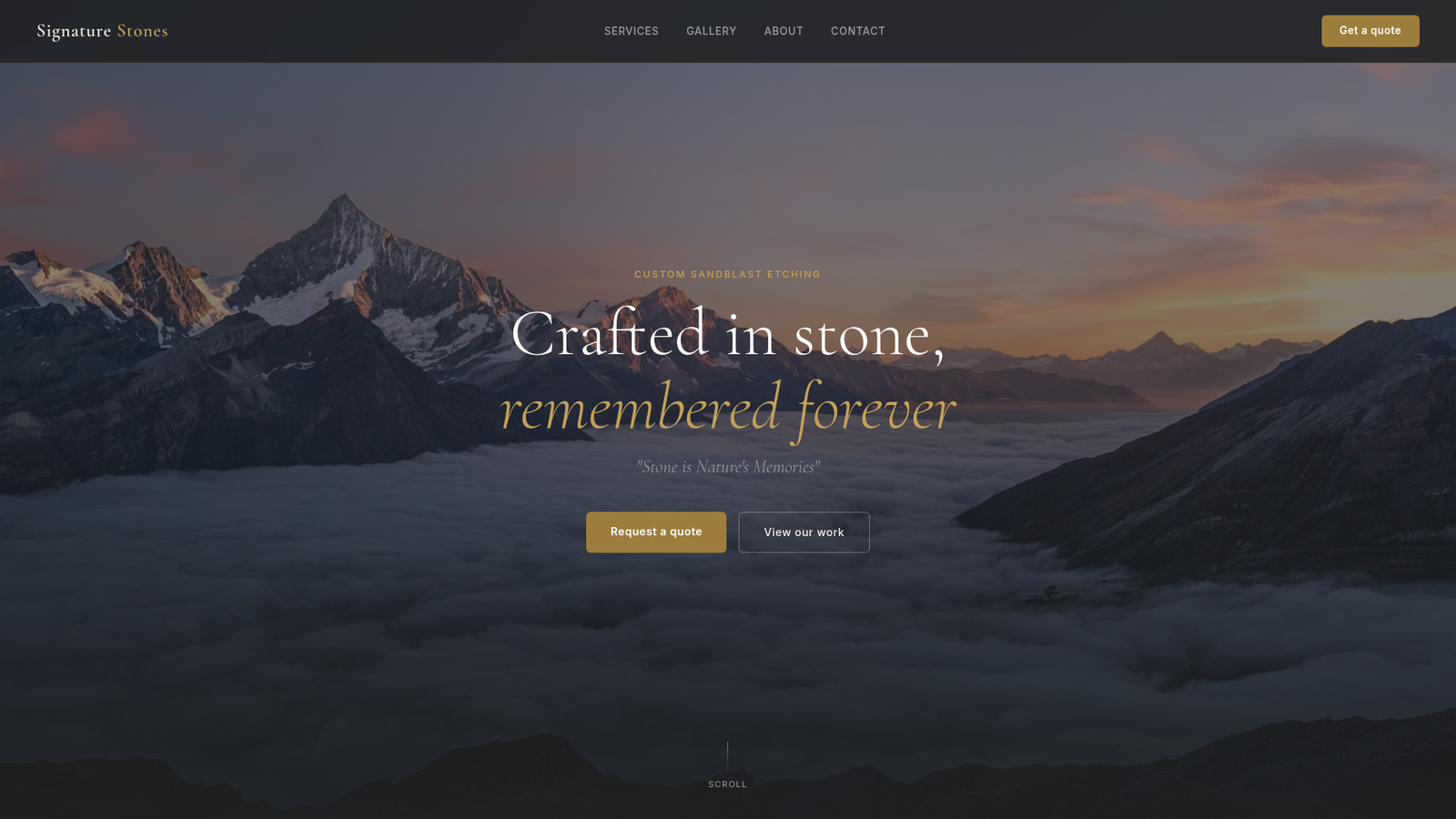 Signature Stones website screenshot